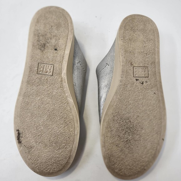 Frye Womens Lena Zip Mule Slip On Sneakers 6M Metallic Silver Leather Platform - Picture 9 of 10